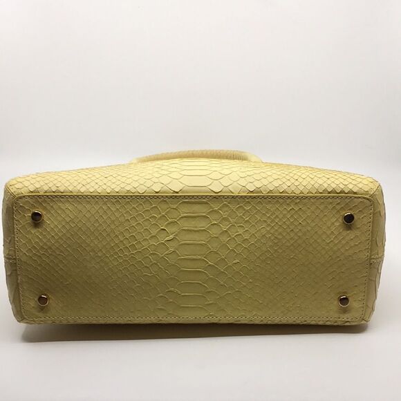 Kate Spade Madison Ave. Light Canary Yellow Court Margot Snakeskin Embossed - Picture 15 of 17